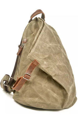 Plátený štýlový, vodeodolný batoh menší moderný pre neho aj pre ňu hlavné vrecko uzatváratel'né zipsom vnútri