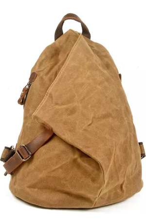 Plátený štýlový, vodeodolný batoh menší moderný pre neho aj pre ňu hlavné vrecko uzatváratel'né zipsom vnútri