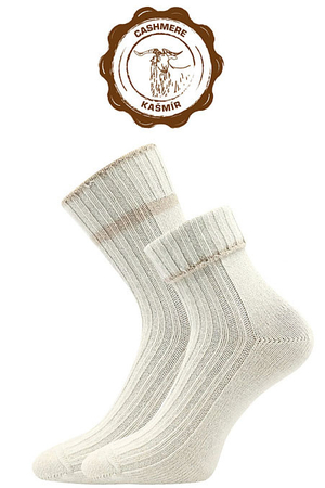 Dámske vlnené ponožky s kašmírom rebrované z vrchnej časti pohodlný, pružný lem ktorý netlačí jemné pastelové