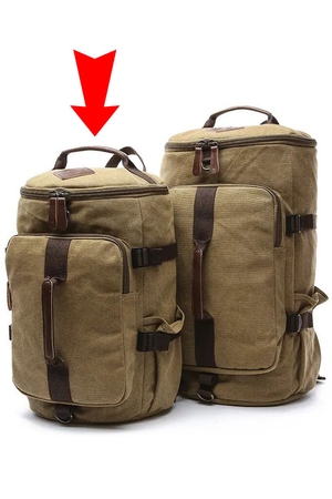 Menší batoh - cestovná taška v jednom moderný desig vodoodpudivé plátno s koženými detailmi možno nosiť v ruke,