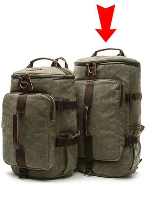 Batoh - cestovná taška v jednom moderný design vodoodpudivé plátno s koženými detailmi možno nosiť v ruke, cez