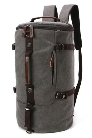 L'ahká unisex plátená taška - batoh na cesty hlavný priestor s bočným / horným otváraním na zips vnútorná,