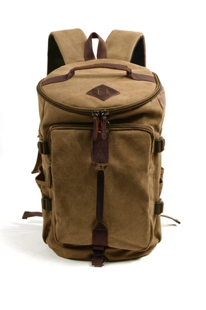 Vintage taška a batoh z plátna 2 v 1 hlavný oddiel sa zapína obojstranným zipsom vnútri jednotný priestor, 1 vrecko na