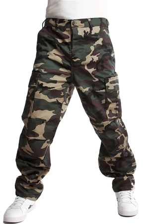 Army pánske dlhé nohavice s vreckami praktický maskáčový vzor padnúci strih 2 predné priehmatové vrecká 2 zadné