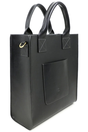 Štýlová kabelka z pravej hovädzej kože Vachetta celokoženná bez podšívky kovové krúžky a karabíny originálny