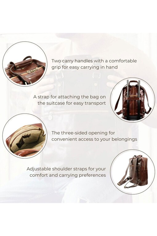 Veľký kožený batoh Premium collection